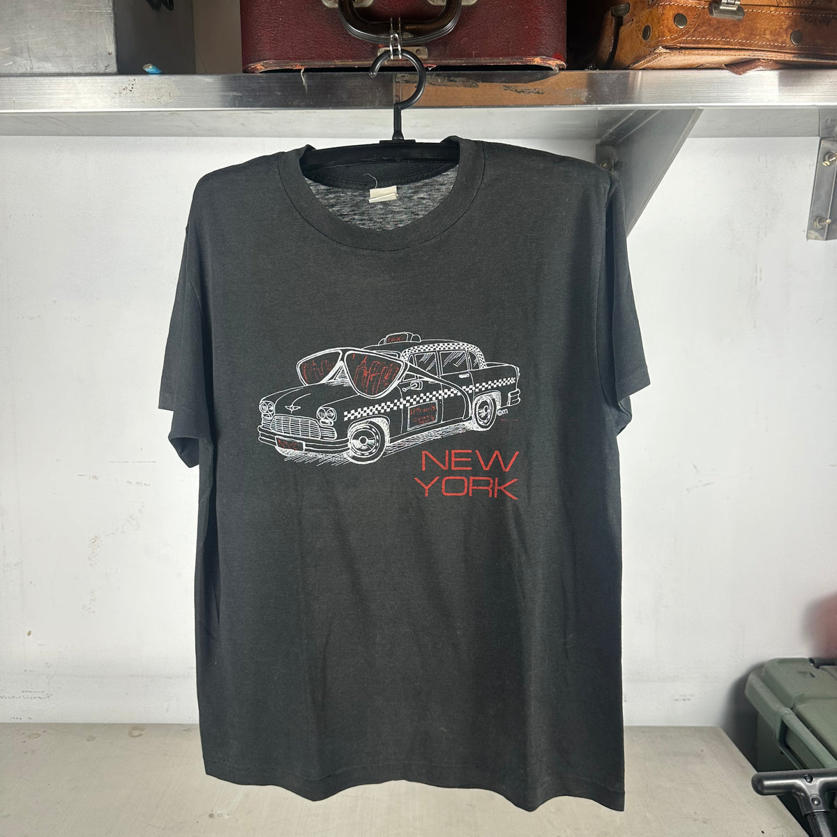 Vintage 80s New York Cab Taxi Artwork Single Stitch T-shirt
