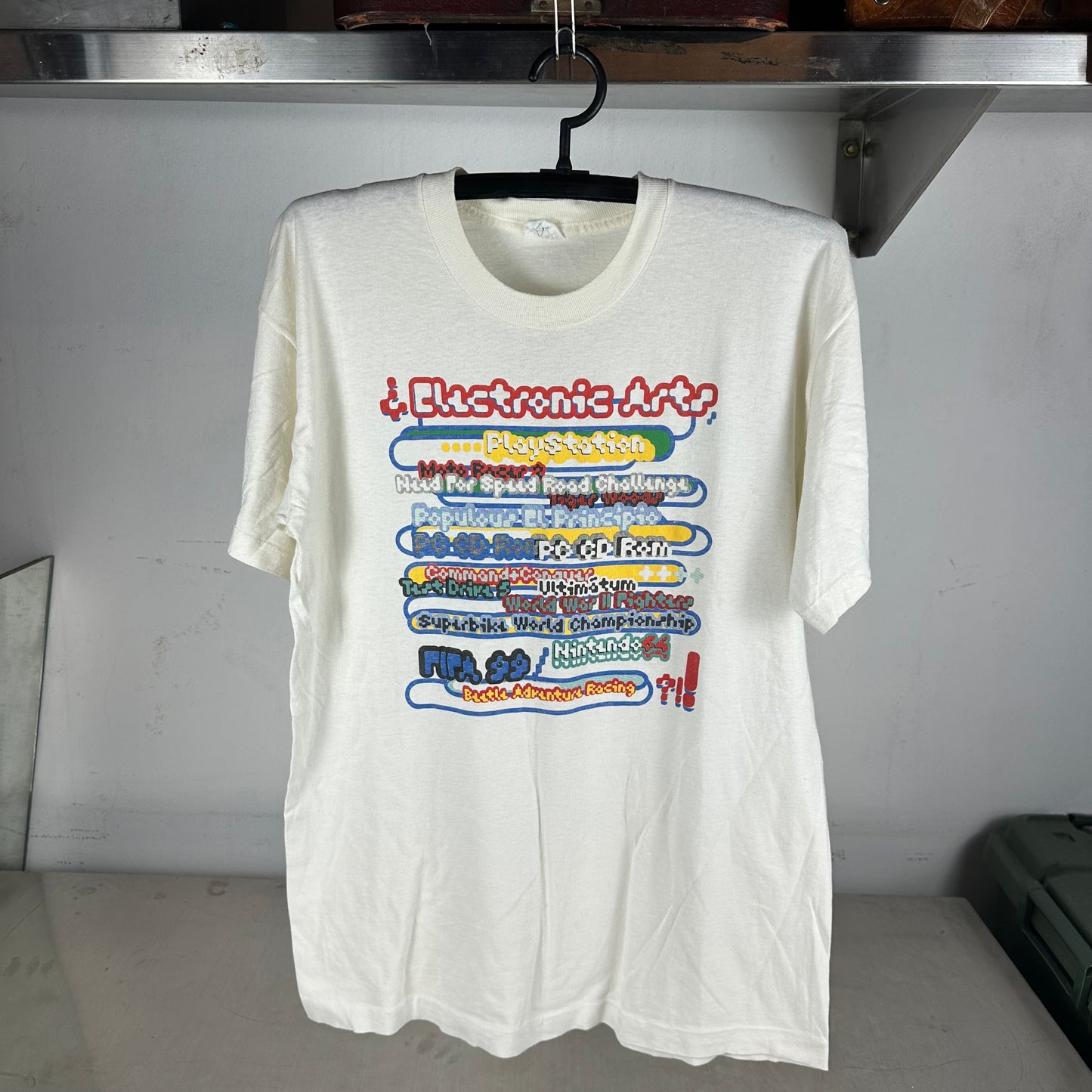 Vintage 90s Electronic Arts Playstation Nintendo 64 Video Games Promo Single Stitch T-Shirt