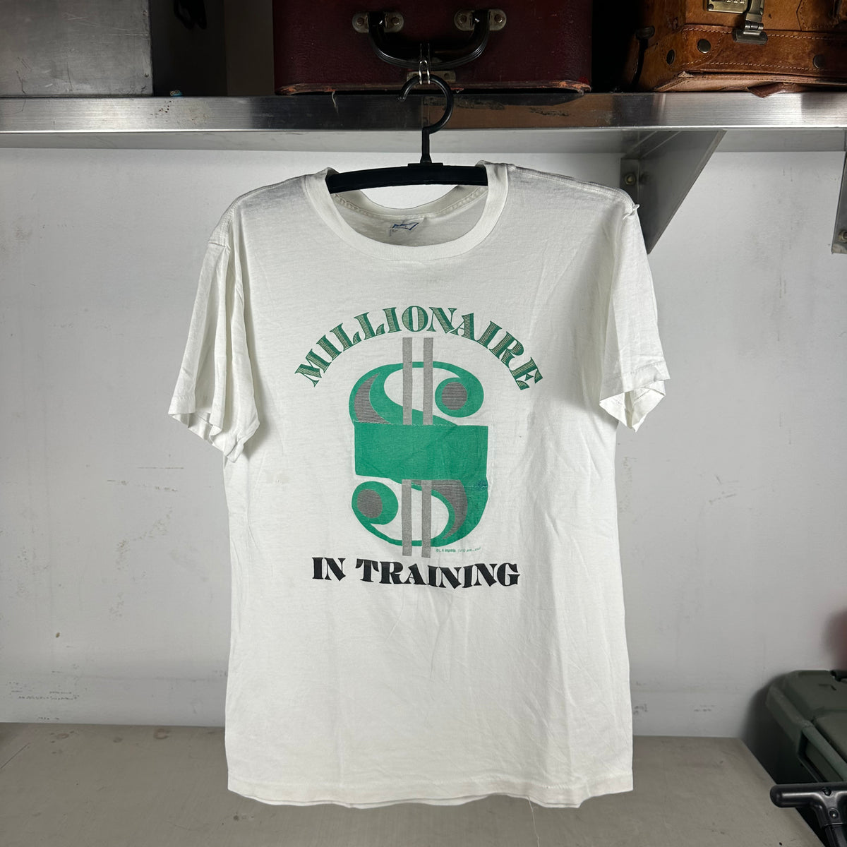 Vintage 80s Millionaire In Training Graphic Single Stitch Paper Thin T-shirt