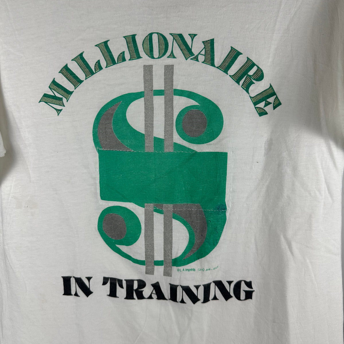 Vintage 80s Millionaire In Training Graphic Single Stitch Paper Thin T-shirt