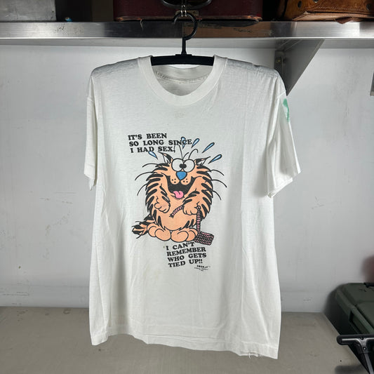 Vintage 1989 It's Been So Long Since I Had Sex Cat Single Stitch T-shirt