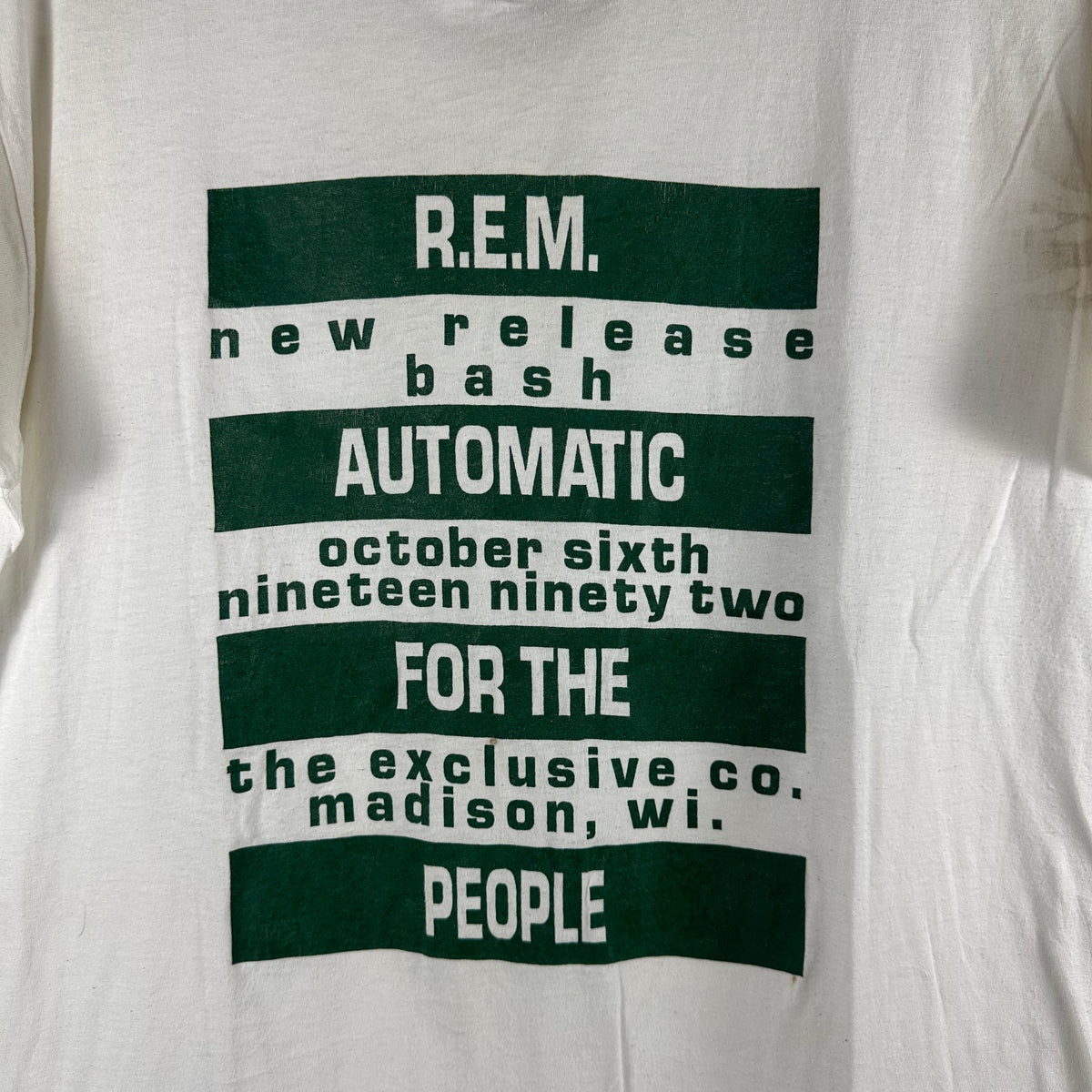 Vintage 1992 REM Automatic For the People Rock Band Single Stitch T-shirt