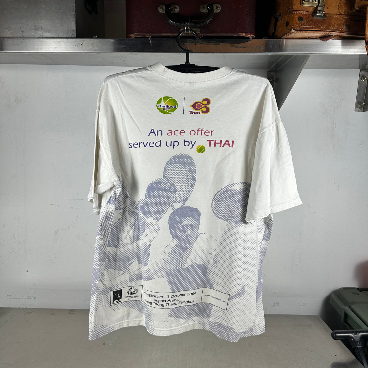 Vintage 2004 Thailand Open Tennis Roger Federer Andy Roddick AOP Promo T-shirt
