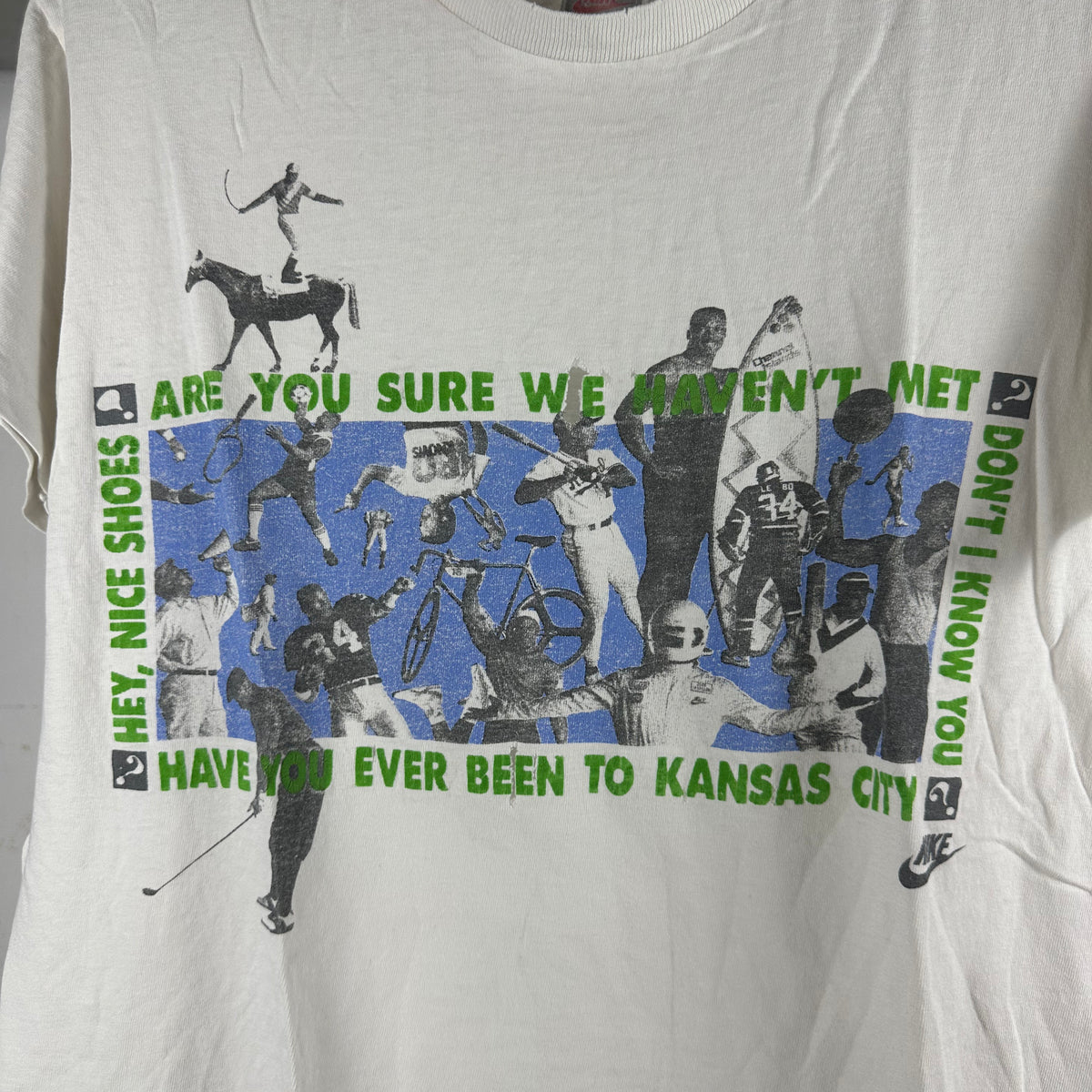 Vintage 90s Nike Sports Slogans Artwork Graphic Single Stitch Distressed T-shirt