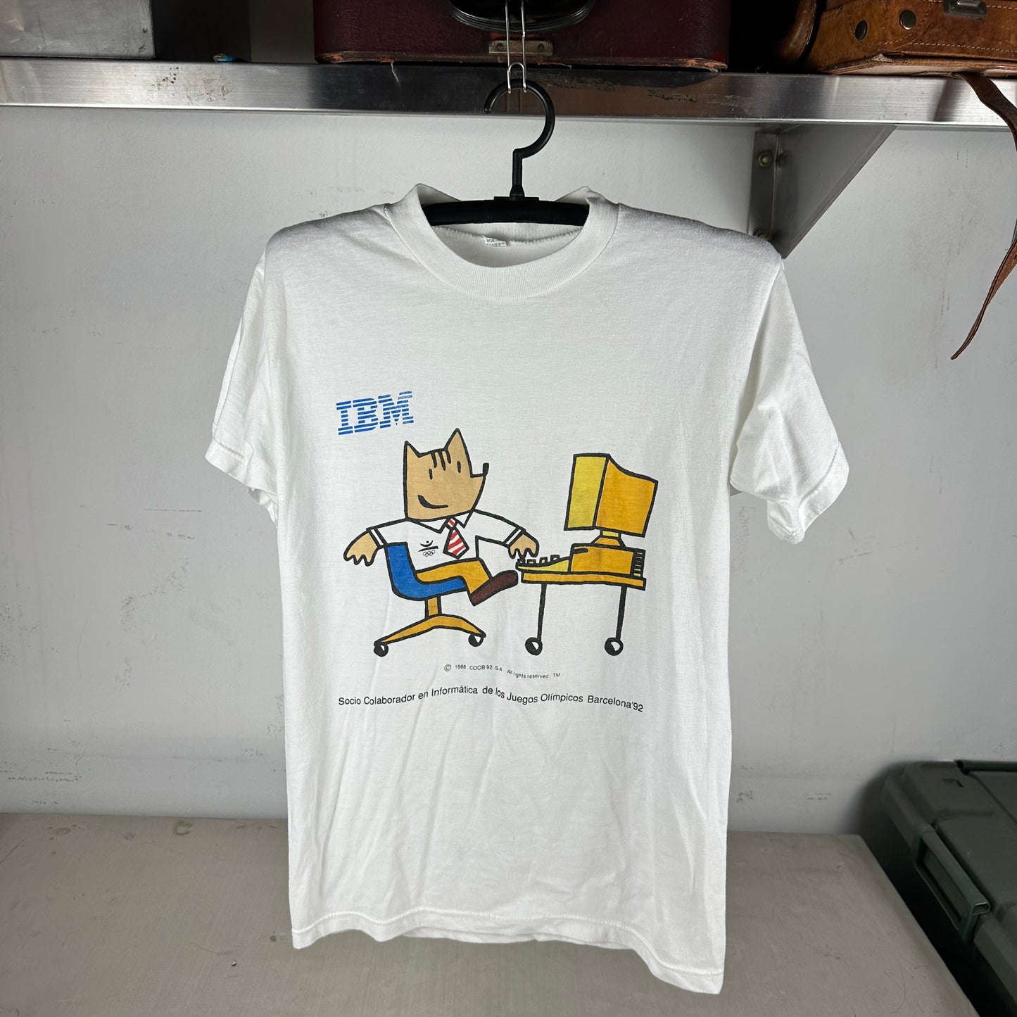 Vintage 1992 Barcelona Olympic IBM Graphic Promo T-shirt