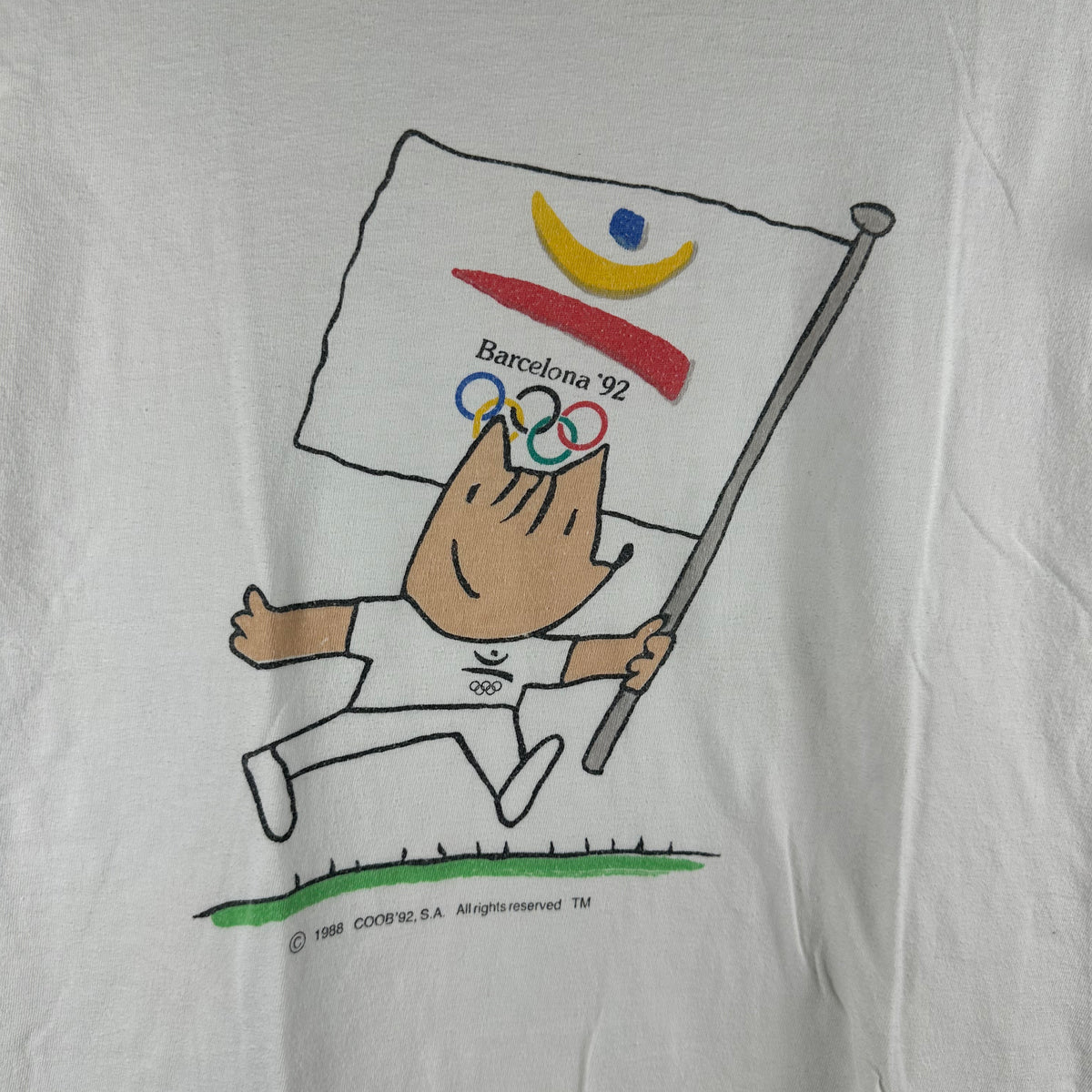 Vintage 1992 Barcelona Olympics Cobi Mascot Graphic T-shirt