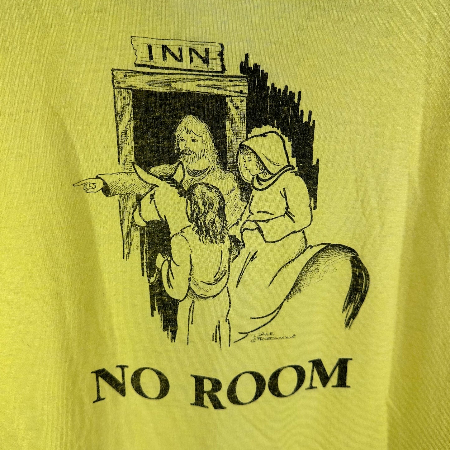 Vintage 80s Still No Room Jesus Christ Religious Graphic Single Stitch T-Shirt