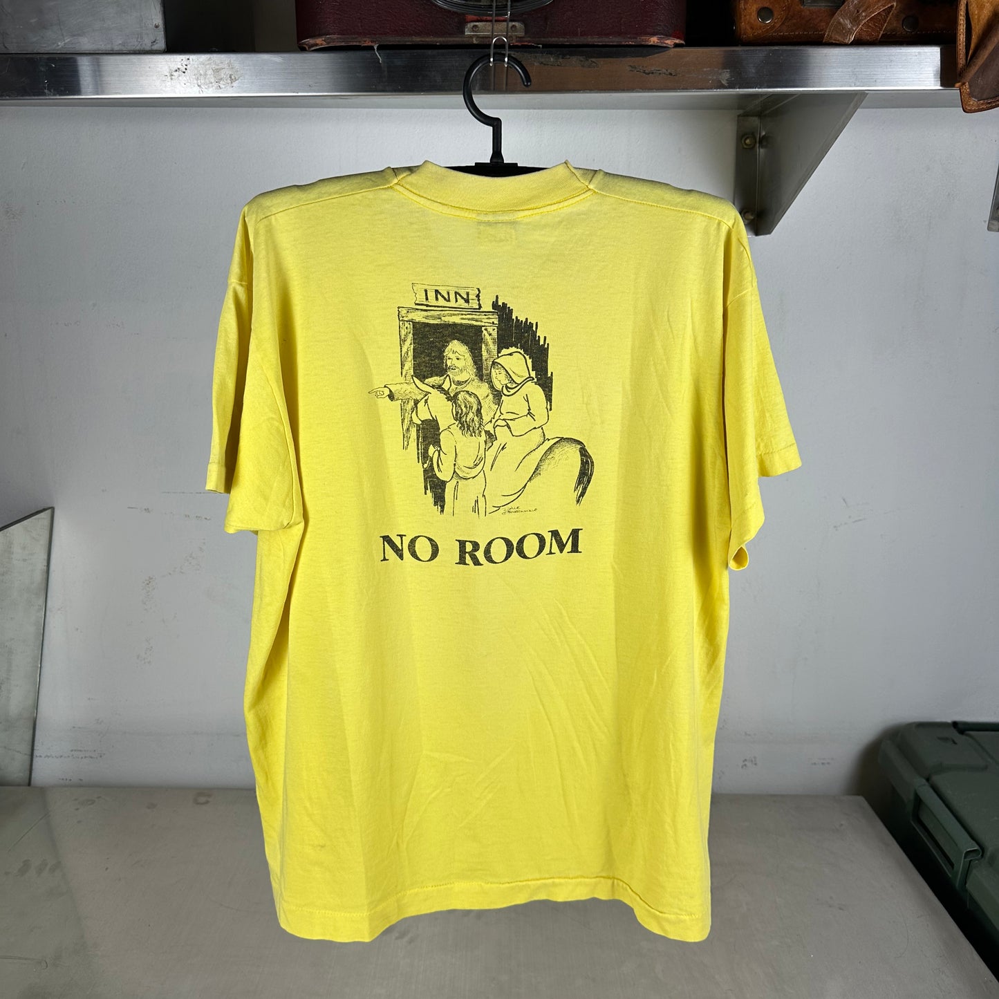 Vintage 80s Still No Room Jesus Christ Religious Graphic Single Stitch T-Shirt