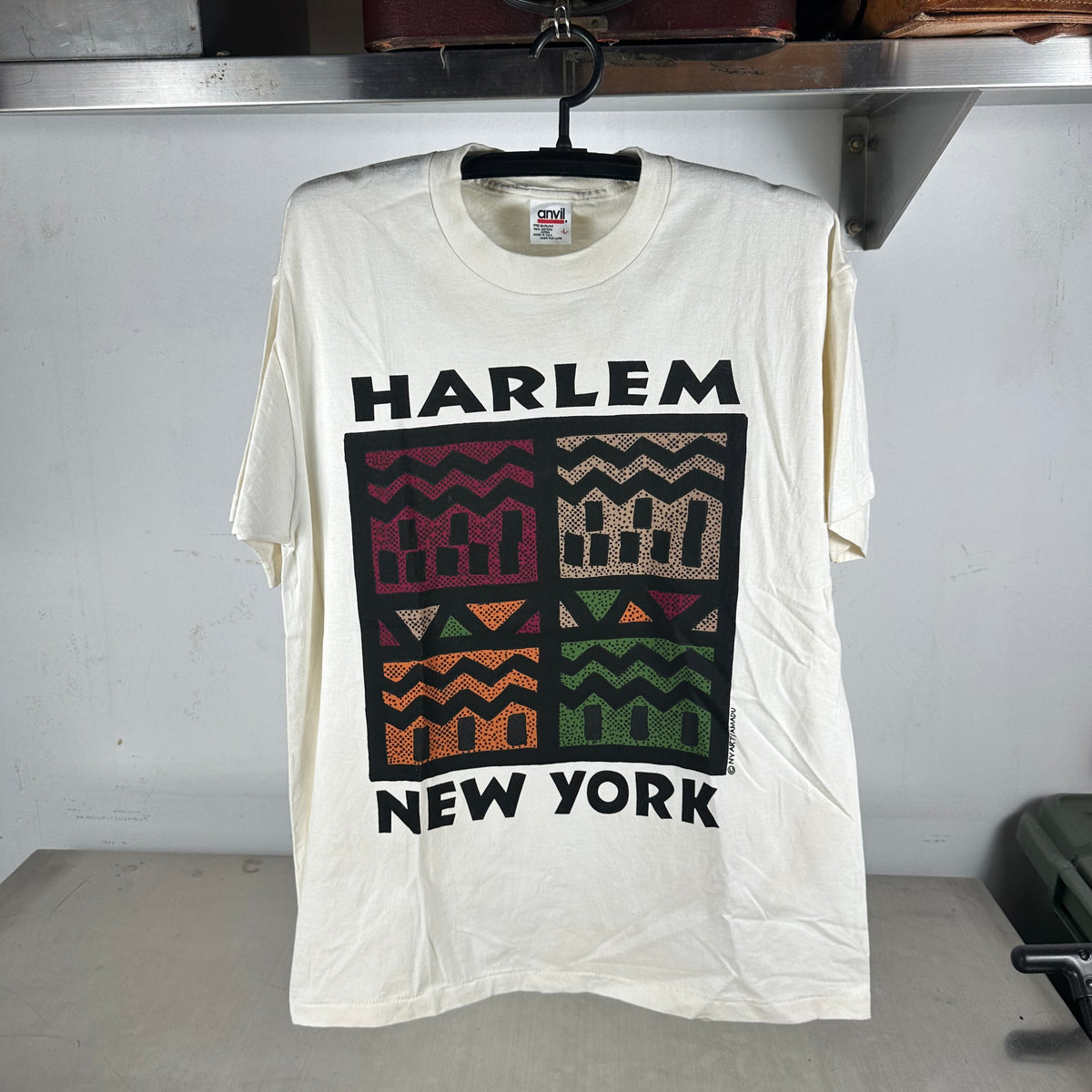 Vintage 90s New York Harlem Artwork Graphic Single Stitch T-shirt