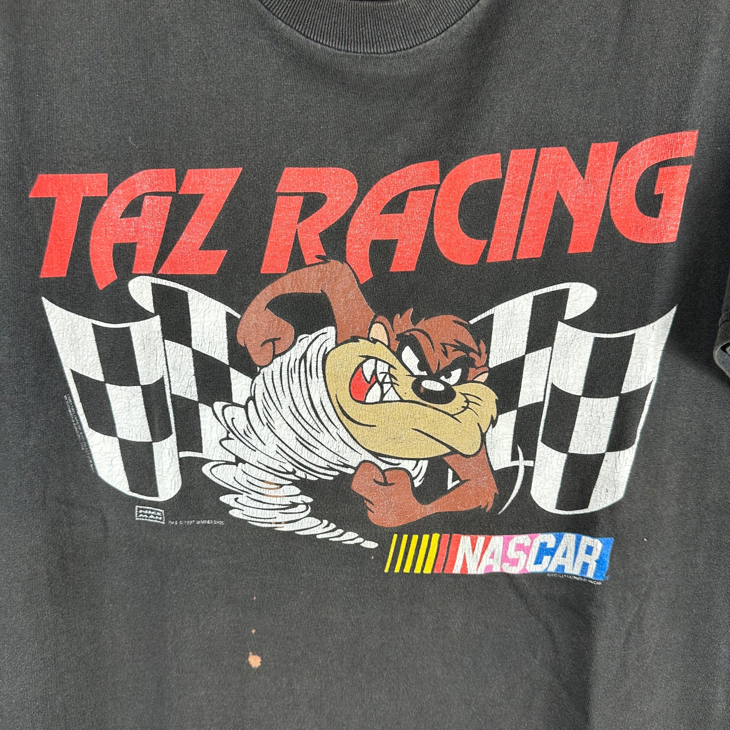 Vintage 1997 Nascar Taz Racing Tasmanian Devil Graphic T-Shirt