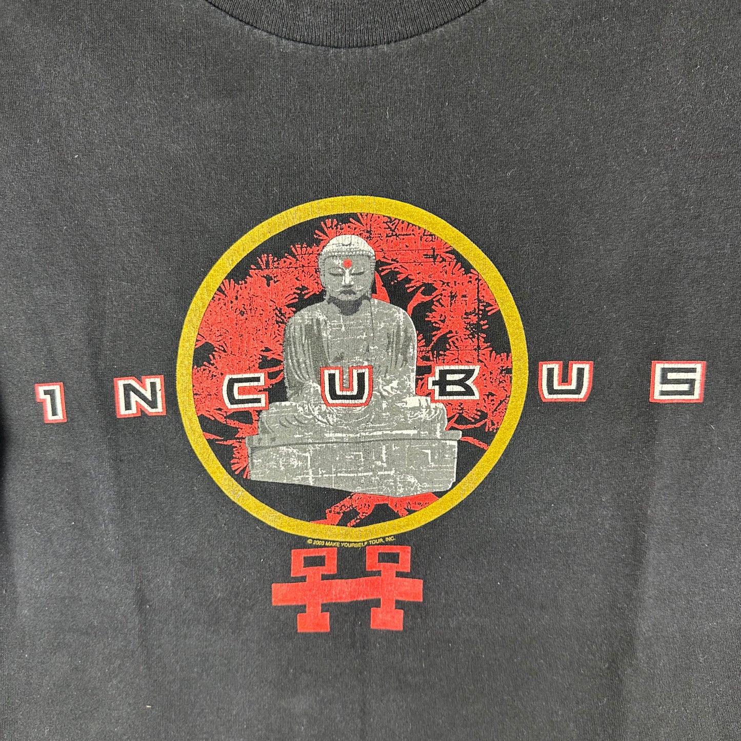 Vintage 2003 Incubus Buddha Monk Graphic Rock Band T-shirt
