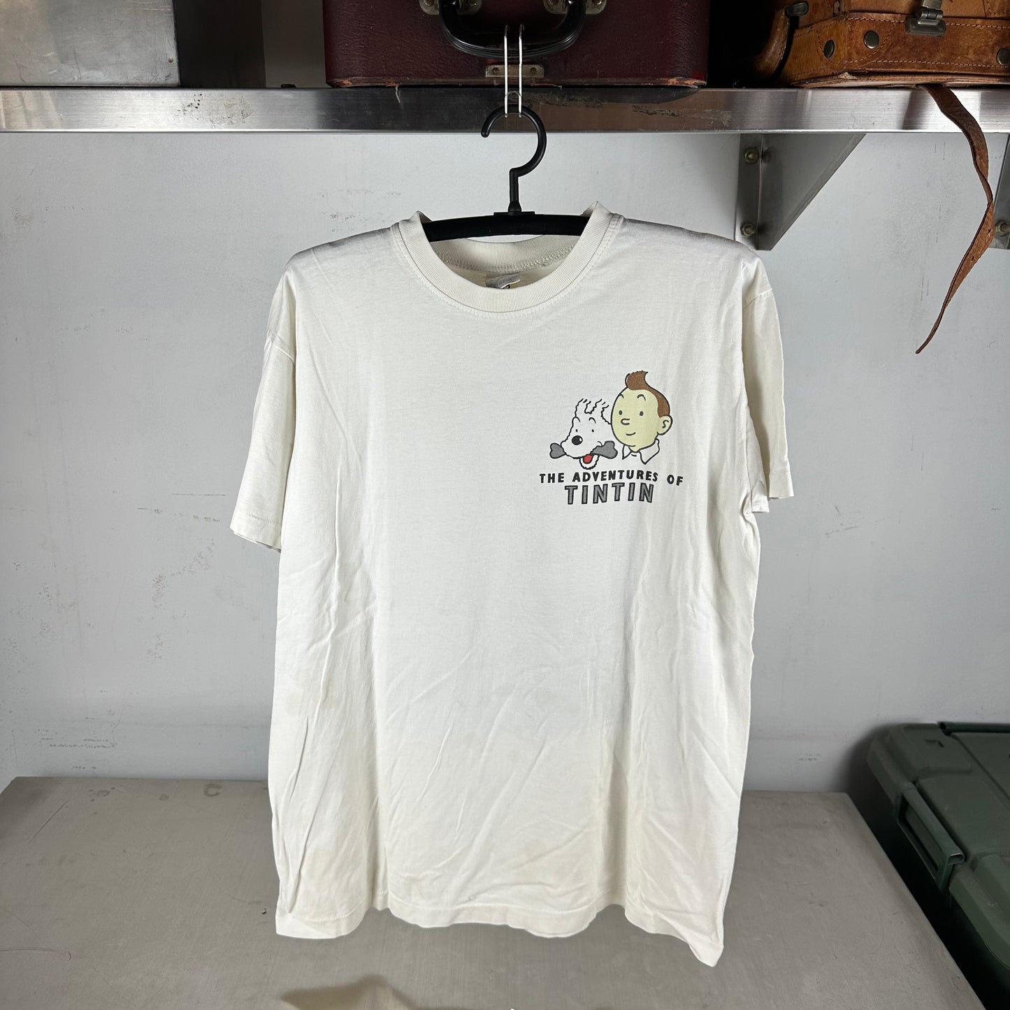 Vintage 90s The Adventures of Tintin Cartoon Destination the Moon Single Stitch T-shirt