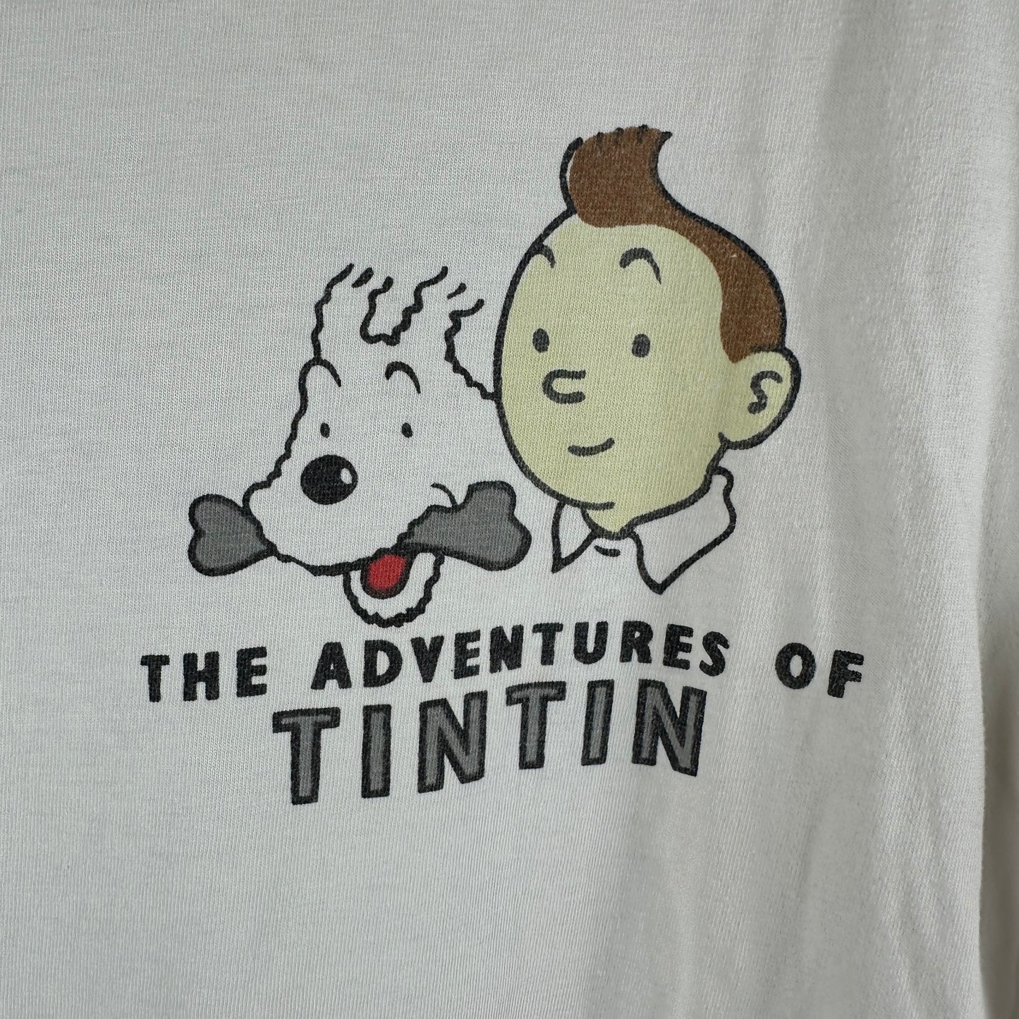 Vintage 90s The Adventures of Tintin Cartoon Destination the Moon Single Stitch T-shirt
