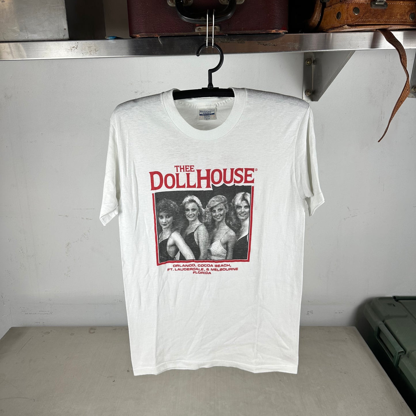 Vintage 80s Thee Dollhouse The Legend Lives On! Strip Club Cabaret T-shirt