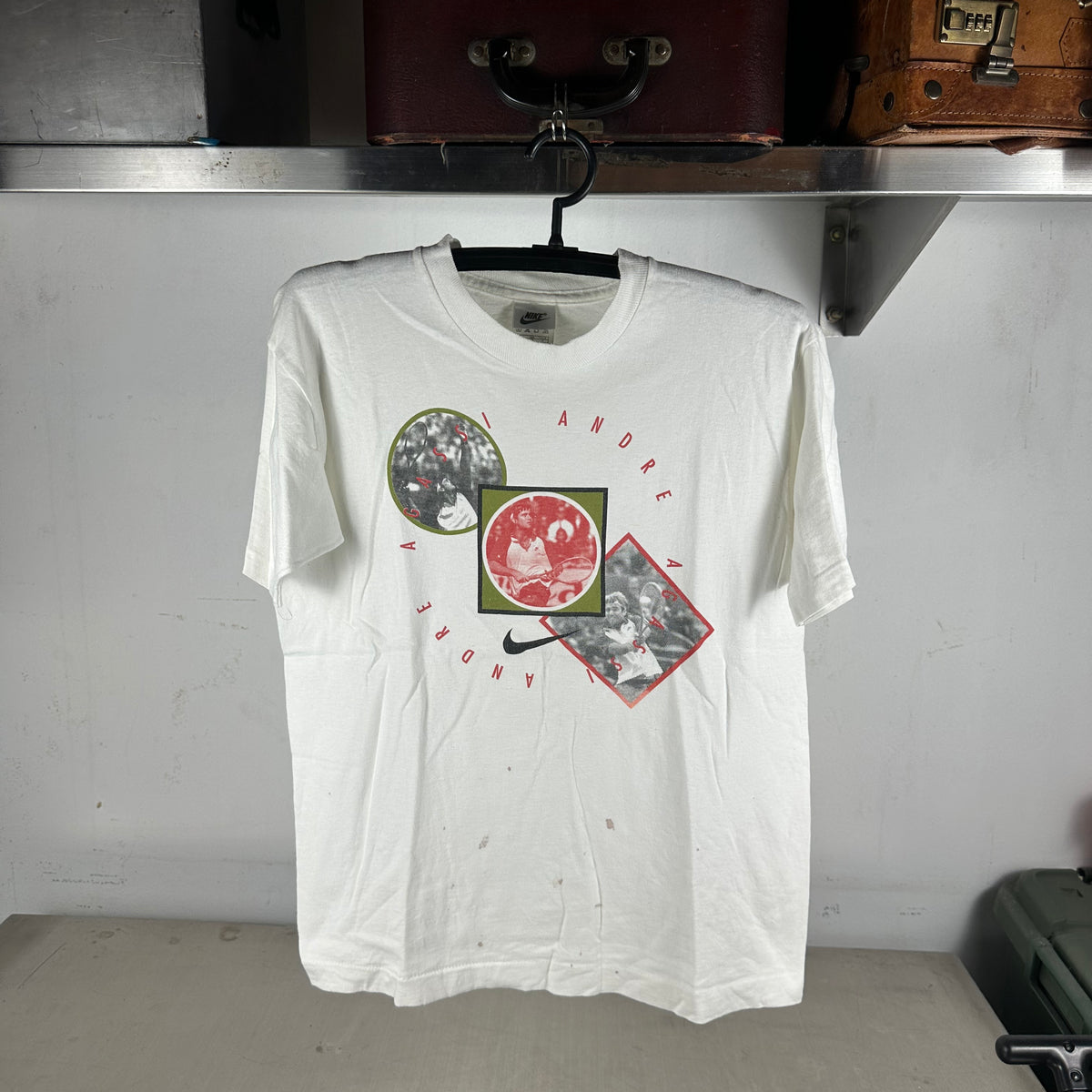 Vintage 90s Nike Andre Agassi Tennis Graphic Single Stitch T-shirt