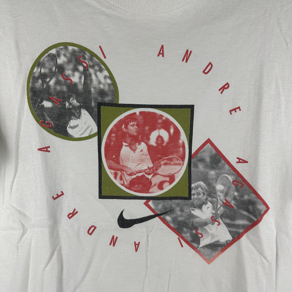 Vintage 90s Nike Andre Agassi Tennis Graphic Single Stitch T-shirt