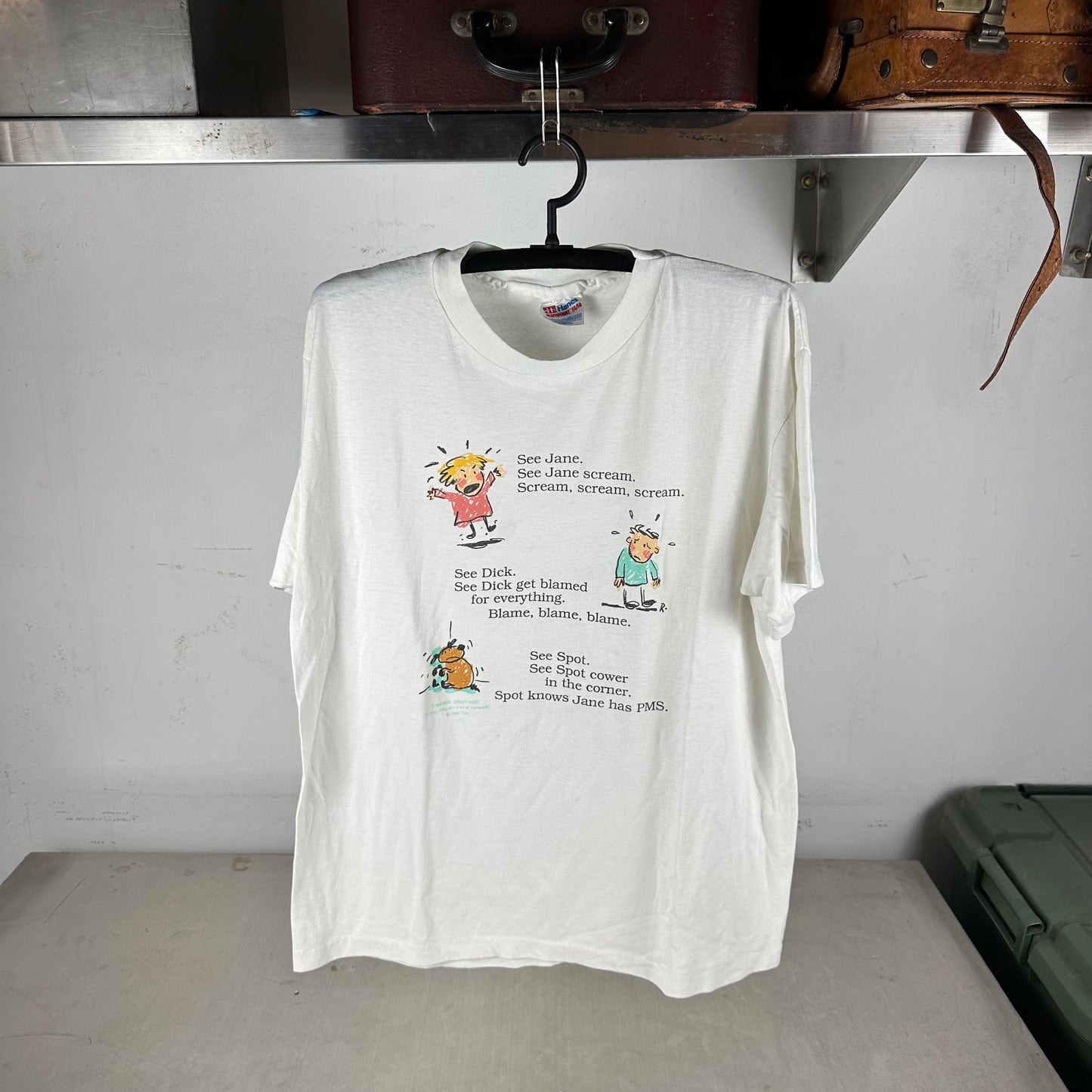 Vintage 90s See Jane See Dick See Spot Dick and Jane Single Stitch T-shirt