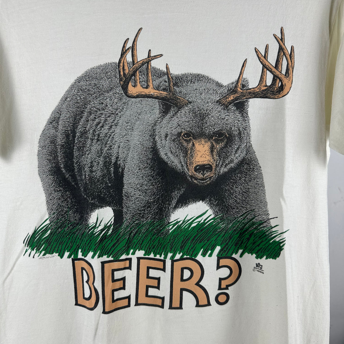 Vintage 1985 Bear Beer? Graphic Single Stitch T-shirt