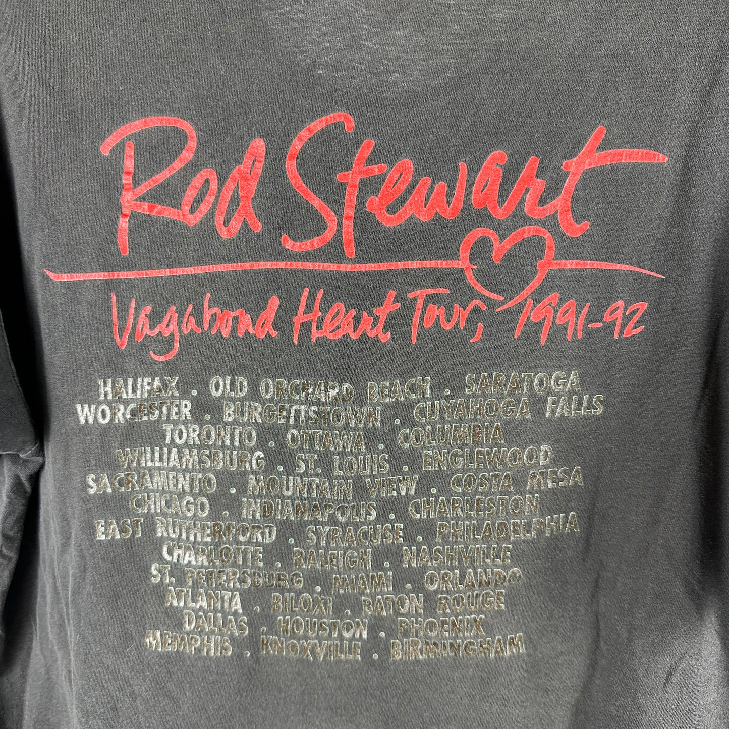 Vintage 1991-92 Rod Stewart Vagabond Heart Tour Single Stitch T-shirt