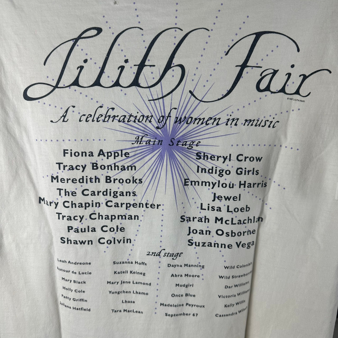 Vintage 1997 Lilith Fair Tracy Chapman Fiona Apple Indigo Girls Concert T-shirt